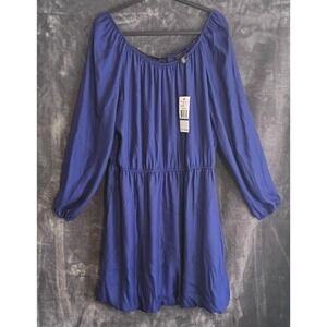 Kenneth Cole New York Gather Around Dress Indigo Bubble‎ Hem Size XL